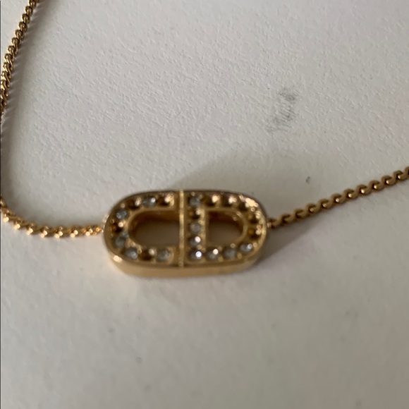 Dior Gold Necklace with Crystal Embellished Pendant missing stones - Picture 4 of 4